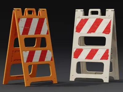 Plastic Barricade B  PBR Game-Ready Low-poly 3D model