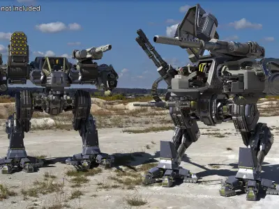  Assault-Class War Mech Heavy Weapon Loadout Rigged 