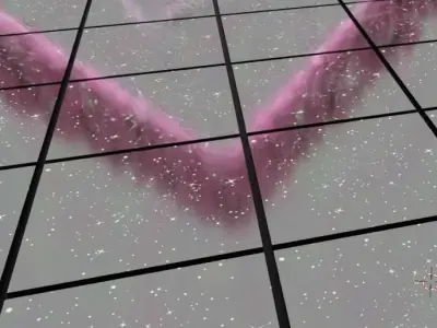 Fairy Glass Walkway decorated with Flowers 3D model 3D model