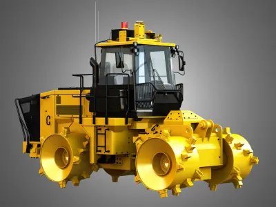816K Landfill Compactor Without the front parts 3D model