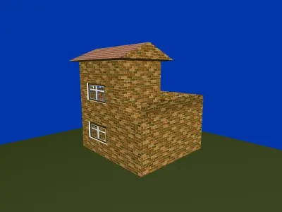 House low poly in minecraft Low-poly 3D model