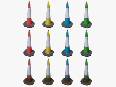 Traffic Cone 01 Low-poly 3D model purchase