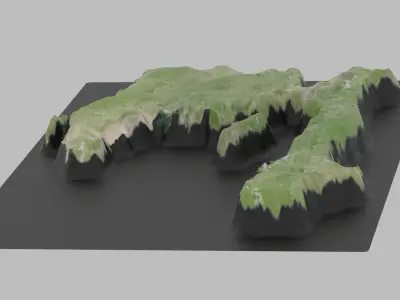 Haiti Map Country Low-poly 3D model