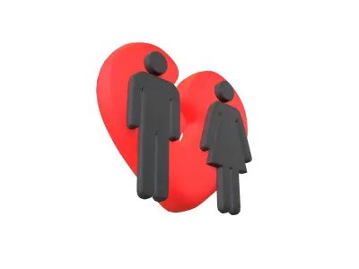 Divorce Symbol v1 002 Low-poly 3D model