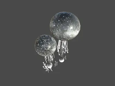 Fantasy Mushroom E10 Black - Scene Backdrop Design Low-poly 3D model