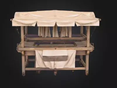 Market Stall Display Low-poly 3D model