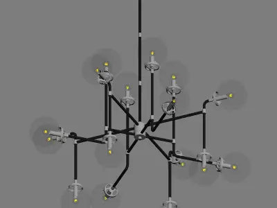 RH Bistro Globe Clear Glass 16-Light  3D model