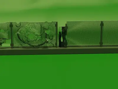 chain-link fences 3D model