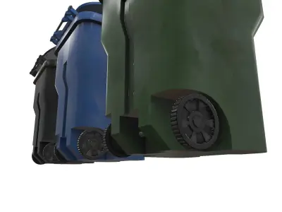 Trash Bins Low-poly 3D model