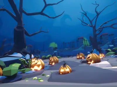 cemetery - Dark Corner Low-poly 3D model