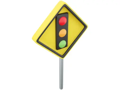 3d  svetofor  cartoon icon 3D model