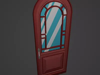 Medieval Door Low-poly 3D model 10