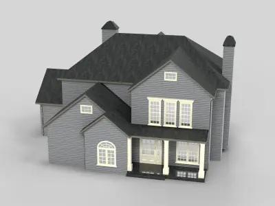 British House Design 17T2  Low-poly 3D model