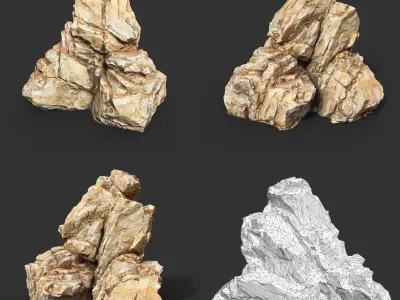 Sharp Rock Formation 221109 - Ultra HD 16K Texture Low-poly 3D model