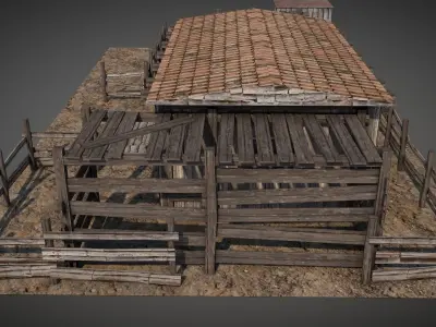 Anatolian Village Shack 3 Low-poly 3D model