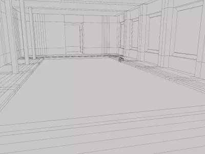 Dirty Public Swimming pool Low-poly 3D model