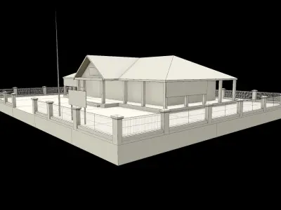 health center or Hospital or Puskesmas Low-poly 3D model