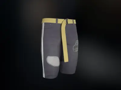 Jeans Short Low-poly 3D model