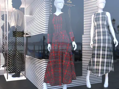 store-04 franklin boutique window display 3D model