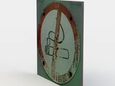 No smoking sign Low-poly 3D model