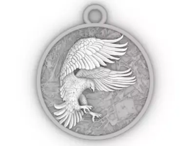 Flying Eagle Silver Pendant 3D print model