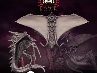 Xenoteras Parasyte Wyrm and Flying Swarms 3D print model