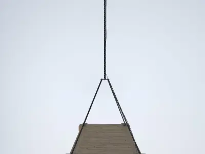Chandelier wooden hanging light fixture 3D model