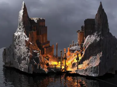 Mining Mountain Kit bash 3D model