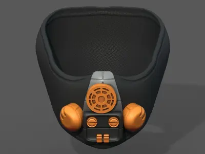 Gas mask respirator scifi futuristic 3d model  Low-poly 3D model