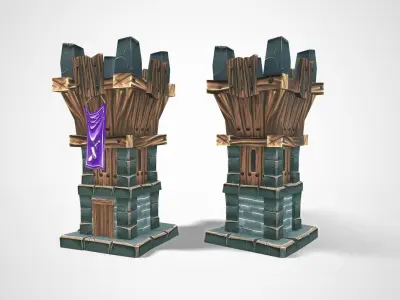 Human RTS Fantasy Building Low-poly 3D model