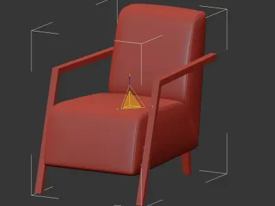 chair arm FOXI Beige 3D model