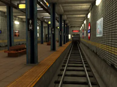 Metro Station Low-poly 3D model