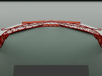  Stylish Front Door Awning  001 3D model 3D model