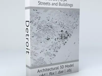 Detroit Streets and Buildings 3D model