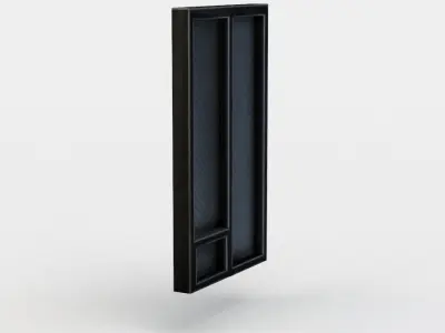 Window cabinet with two doors Low-poly 3D model