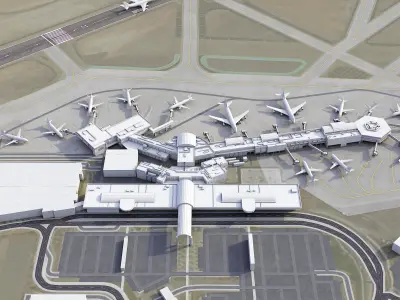 El Paso Airport Low-poly 3D model