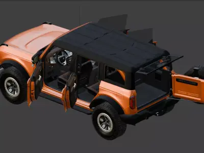 Ford Bronco rigged  Low-poly 3D model