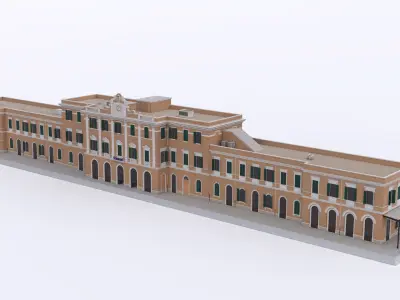 Classical Train Station 3D model