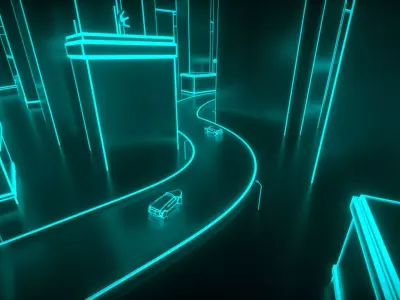 Futuristic Neon City Kitbash  3D model