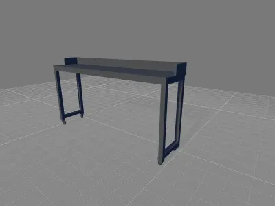 White Yuriko Overbed Writing Desk 3D model