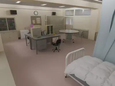 Japanese School Health Room 3D model