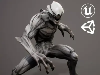 Horror Demon Beast Creature Low-poly 3D model