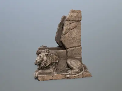 Lion Throne Low-poly 3D model