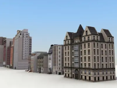 Low Poly Game Buildings Set01 Low-poly 3D model