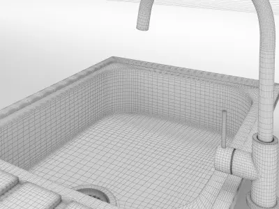 black kitchen sink  3D model