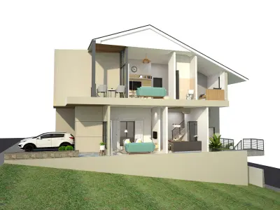Interior Exterior and Layout House 3D model