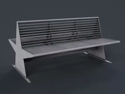Metal Modern Bench 34 PBR Game Ready Low-poly 3D model