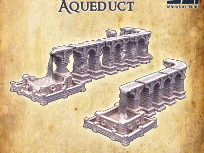 Ruined Aqueduct Tabletop terrain 28 MM 3D print model