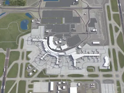 Calgary Airport Low-poly 3D model