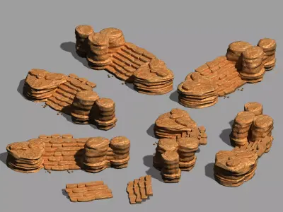 Desert - Mountain - Wind Stone 14 3D model